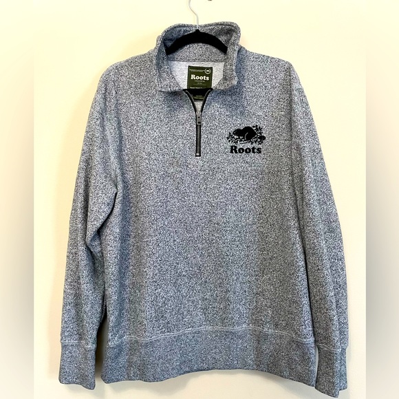 Roots Sweaters - Roots Salt and Pepper Half Zip Gender Free size Large EUC Pullover Sweater